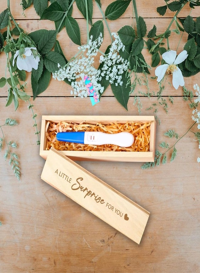 FREEBLOSS Pregnancy Annoucement Pregnancy Test Keepsake Box Baby Reveal to Husband Baby Reveal for Husband, "A Little Surprise" Style - Image 3