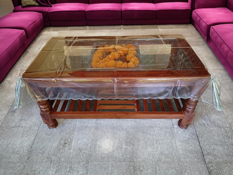 Nimmi Water Dust Proof PVC Rectangular Transparent Centre Table Cover 32 50 Inch  - Image 2