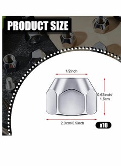 KASTWAVE 20 Inch Trailer Lug Nuts 10 Pieces 509 Tire Lugs Wheel Nuts Wheel Trailer Lugs Tire Acorn Nut Silver Lug Nuts Open End Finish Lug Nuts for Trailers Tire Wheel Tire Screw Iron Rim Tire Nut  - Image 2
