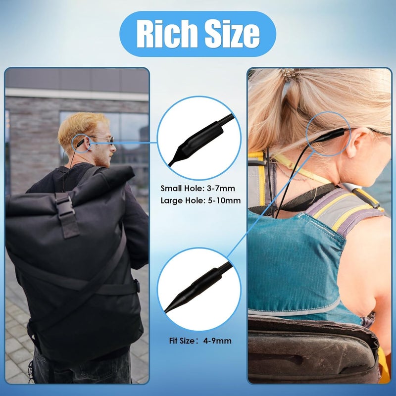 AEC SilFlex Adjustable Silicone Glasses Strap – Sport Sunglass Holder Retainer Cord Around Neck | Soft Elastic Sweatproof Eyewear Accessory for Men, Women & Kids - Image 4