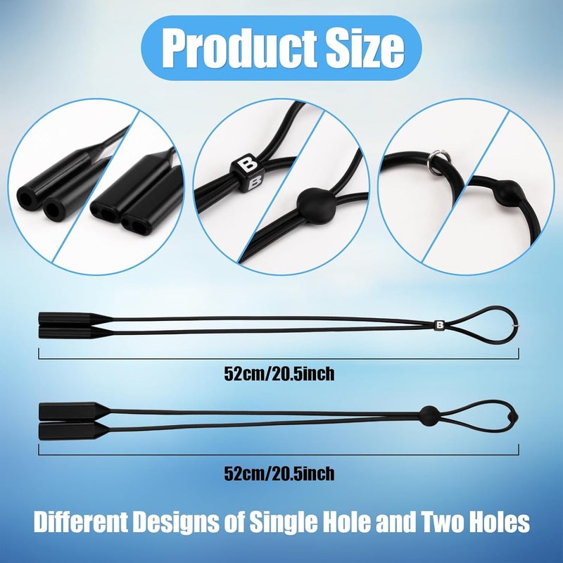 AEC SilFlex Adjustable Silicone Glasses Strap – Sport Sunglass Holder Retainer Cord Around Neck | Soft Elastic Sweatproof Eyewear Accessory for Men, Women & Kids - Image 5