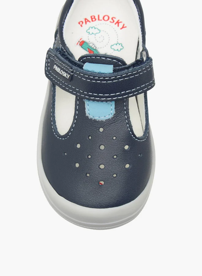 Pablosky Boys' Logo Detail Booties with Hook and Loop Closure