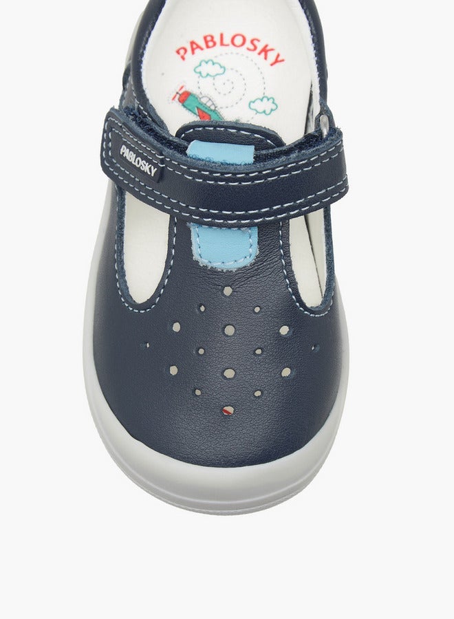 بابلوسكي بوت أطفال بتفاصيل شعار وإغلاق بشريط لاصق - Image 4