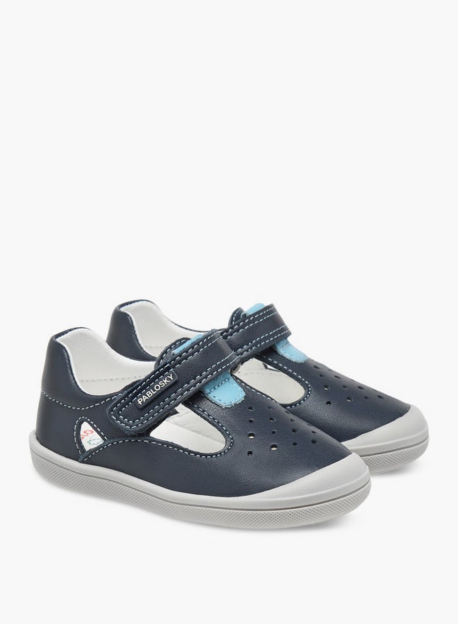 بابلوسكي بوت أطفال بتفاصيل شعار وإغلاق بشريط لاصق - Image 3