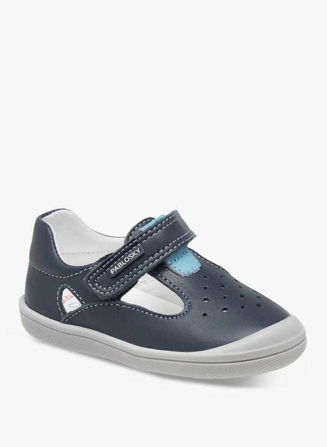 بابلوسكي بوت أطفال بتفاصيل شعار وإغلاق بشريط لاصق - Image 2