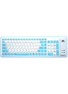 103 Key Silicone Soft Keyboard Mute Waterproof Dustproof Wired Usb Soft Keyboard Portable Keypad A Generation Of Hair-Color:Blue