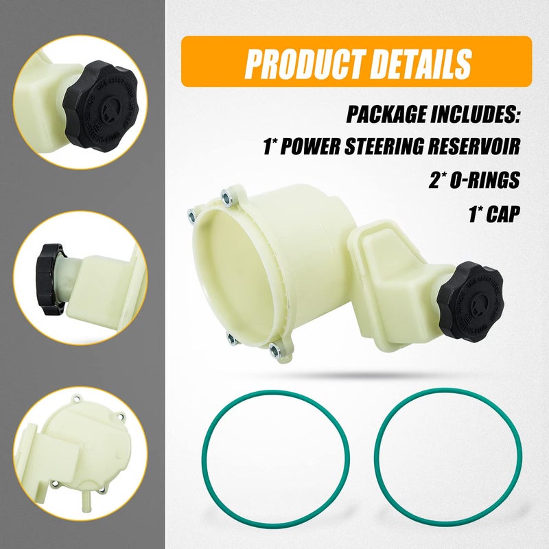 RANSOTO 603-939 Power Steering Pump Fluid Reservoir Compatible with 2011-2014 Dodge Challenger Charger ChrysIer 300 5.7L 3.6L V6 V8 Replaces 68059524AK 68059525AK 68059643AK - Image 3