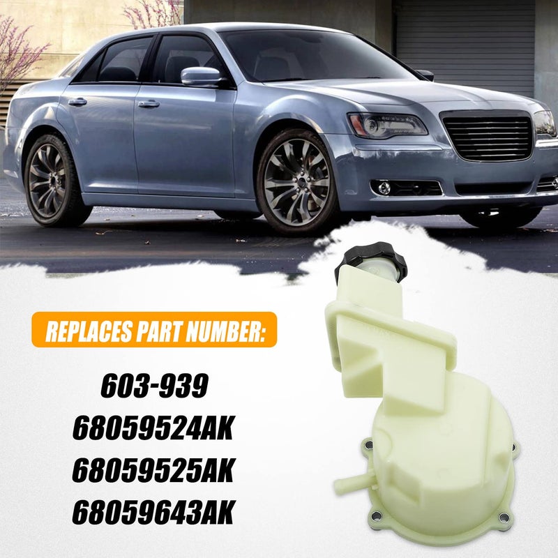 RANSOTO 603-939 Power Steering Pump Fluid Reservoir Compatible with 2011-2014 Dodge Challenger Charger ChrysIer 300 5.7L 3.6L V6 V8 Replaces 68059524AK 68059525AK 68059643AK - Image 4