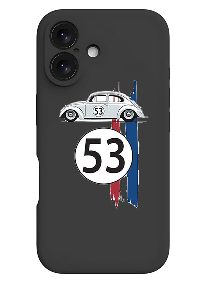 Theodor Protective Slim Fit Case Liquid Silicone Cover with Full Body Protection Anti-Scratch Shockproof Case For Apple iPhone 17 (Black) Car 53 - Image 1