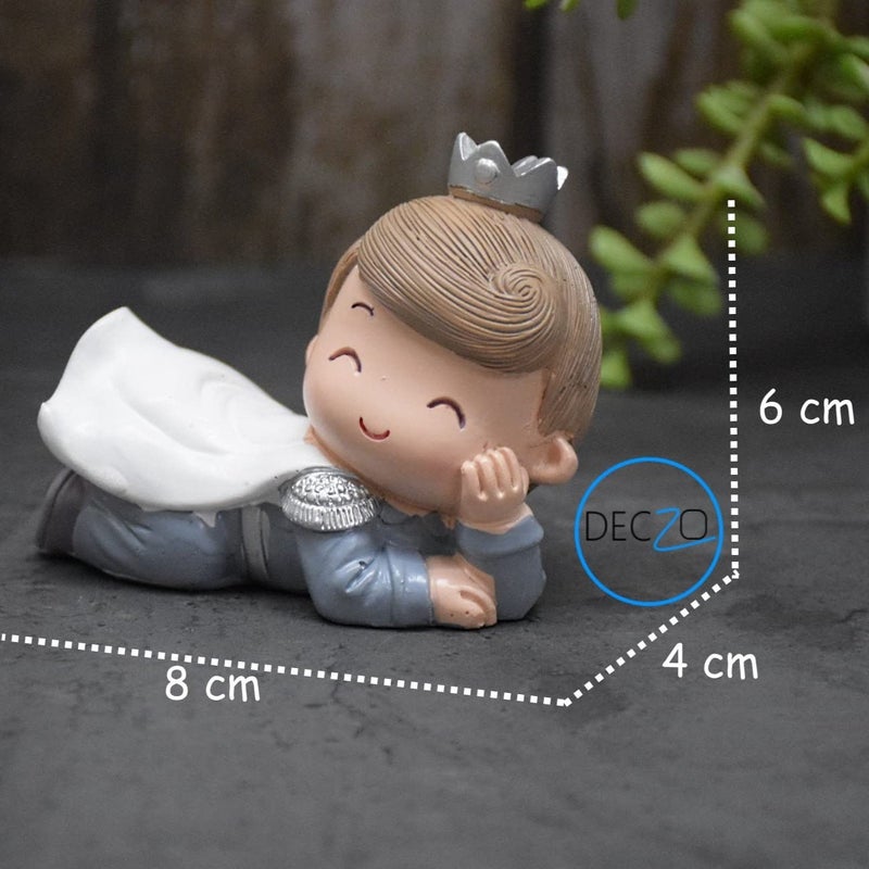DECZO Combo Of Miniature Flying Crown Girl And Boy Resin Showpieces For Gift And Home Decor (Set of 2), Multi Colour - Image 4