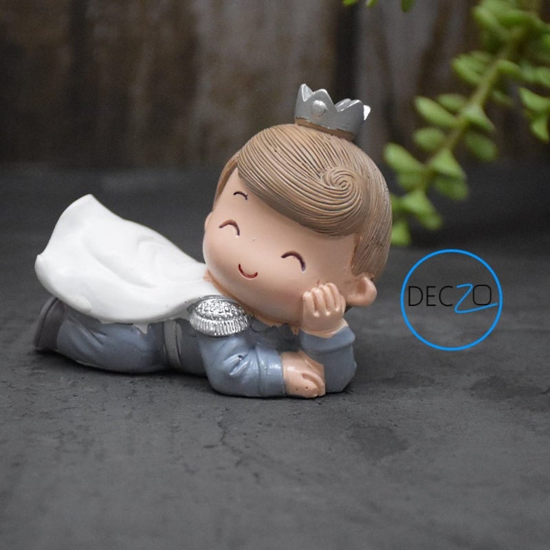 DECZO Combo Of Miniature Flying Crown Girl And Boy Resin Showpieces For Gift And Home Decor (Set of 2), Multi Colour - Image 2