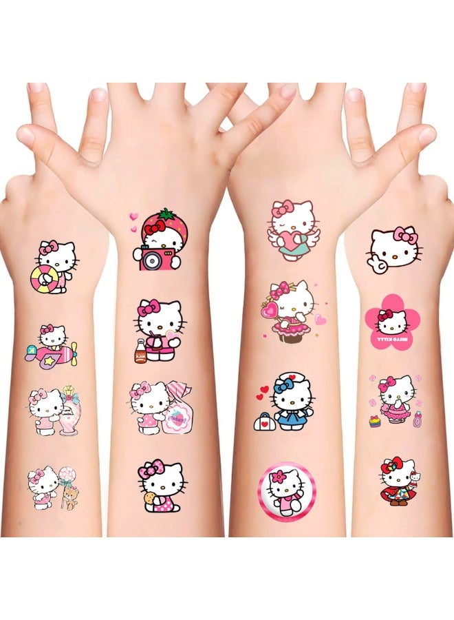 Hello Kitty Stickers, 20 Sheets Hello Kitty Tattoo Stickers Set for Hello Kitty Party Favors, Hello Kitty Themed Birthday Party Decorations, Kids Decorative Stickers for Girls - Image 1