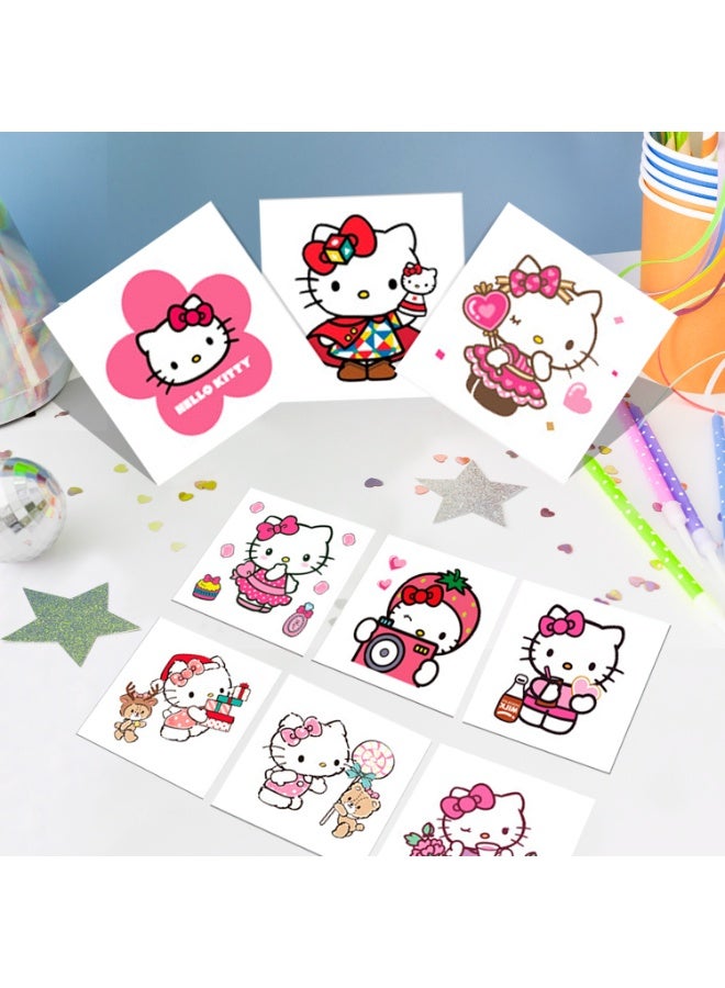Hello Kitty Stickers, 20 Sheets Hello Kitty Tattoo Stickers Set for Hello Kitty Party Favors, Hello Kitty Themed Birthday Party Decorations, Kids Decorative Stickers for Girls - Image 4