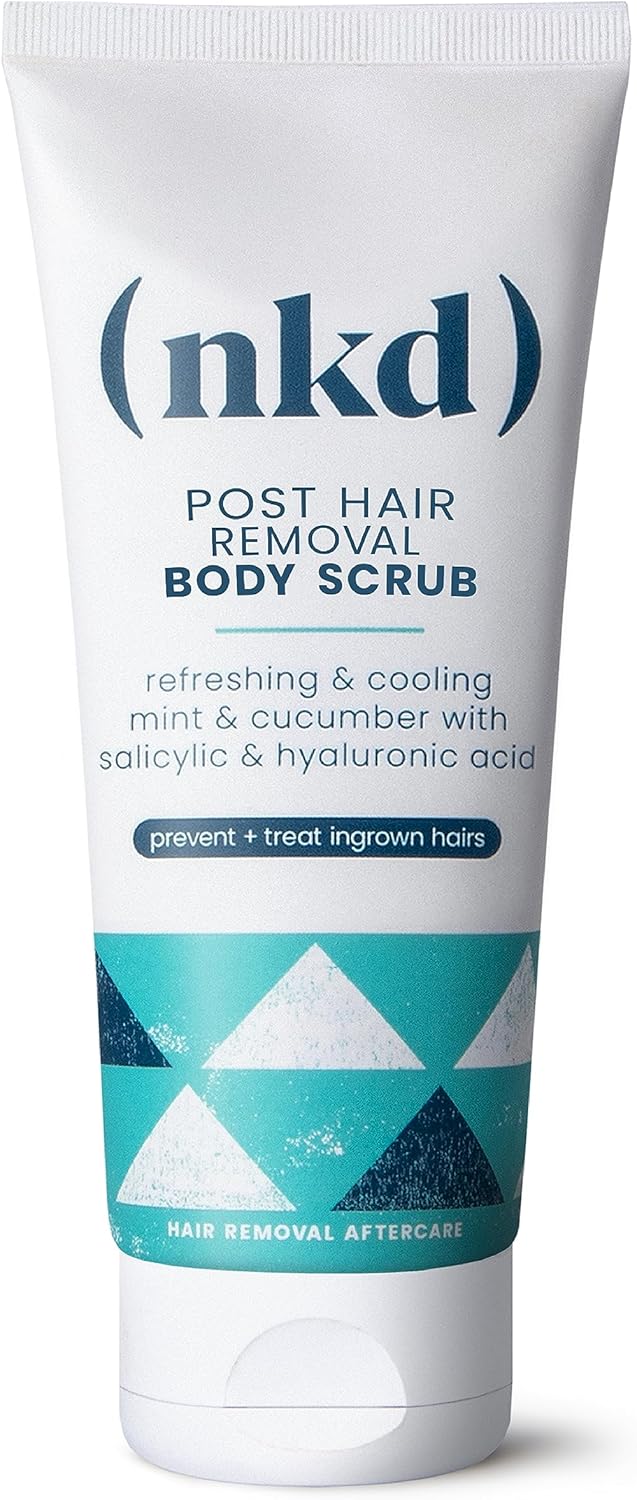 nkd Exfoliating Body Scrub Smoothing Mint Cucumber PostWaxing Exfoliator Treatment for Ingrown Hair Body Scrub for Pubic Area Waxing Exfoliant 200g