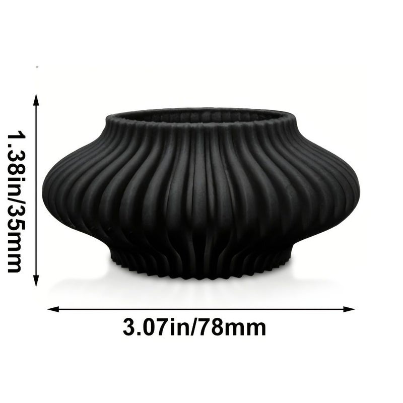 Black LED Tea Light Candle Holder Modern Home Decor Holiday Gift Candle Not Included - Image 3