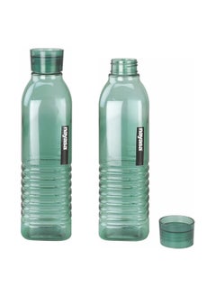 NAYASA Dorino Plastic Fridge Water Bottle 1.0L Capacity Set of 2 Pcs Green 