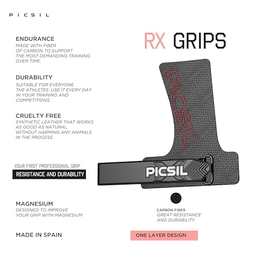 PICSIL RX Grips for Cross Training and Gymnastics, Carbon Fibre Material, Use with Magnesium, Grip on All Surfaces and Bars, Designed for All Athletes - Image 3