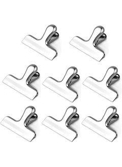 Generic 8 Pack Chip Clips - Stainless Steel 3 Inch Heavy Duty Metal Large Bag Clips for Tightly Sealed Coffee, Potato Bags - Kitchen u0026 Office Usage Silver  - Image 1
