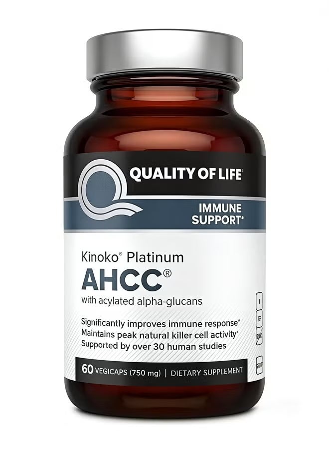Quality of Life AHCC Immune Support Dietary Supplement - 60 Veggie Capsules - Image 1