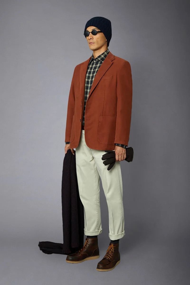 Doppelganger Men's single-breasted jacket - Brick