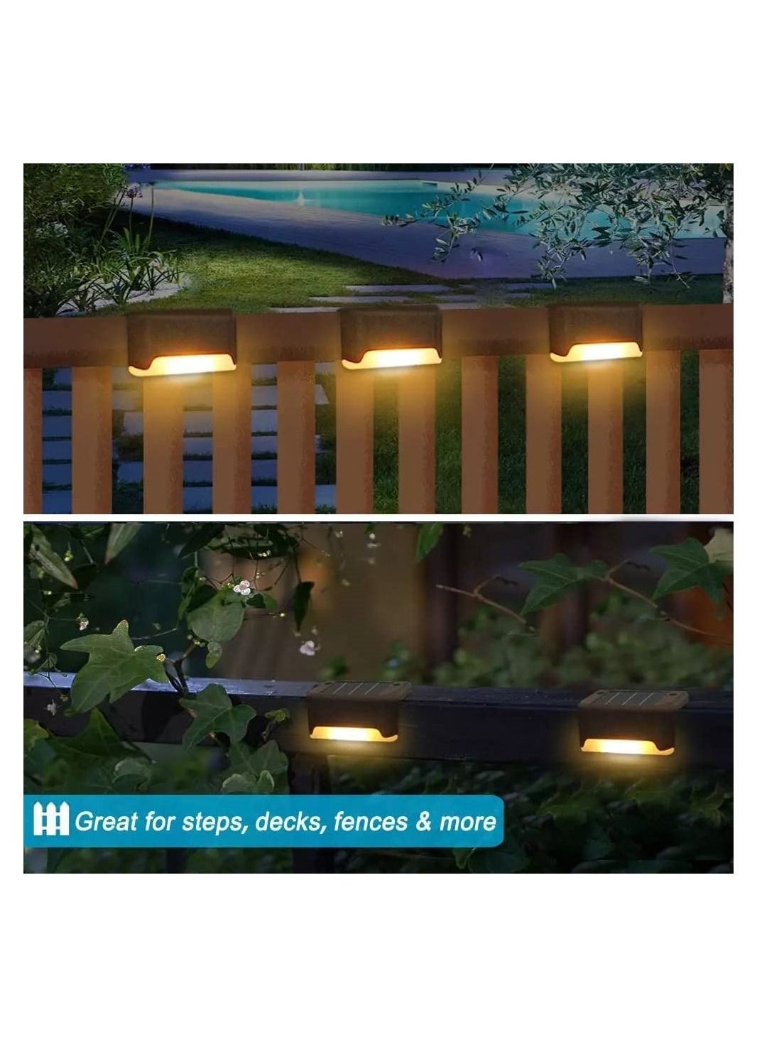 تسوق DMG TECH وSolar Deck Lights, 6pcs Solar Step Lights, IP65 ...