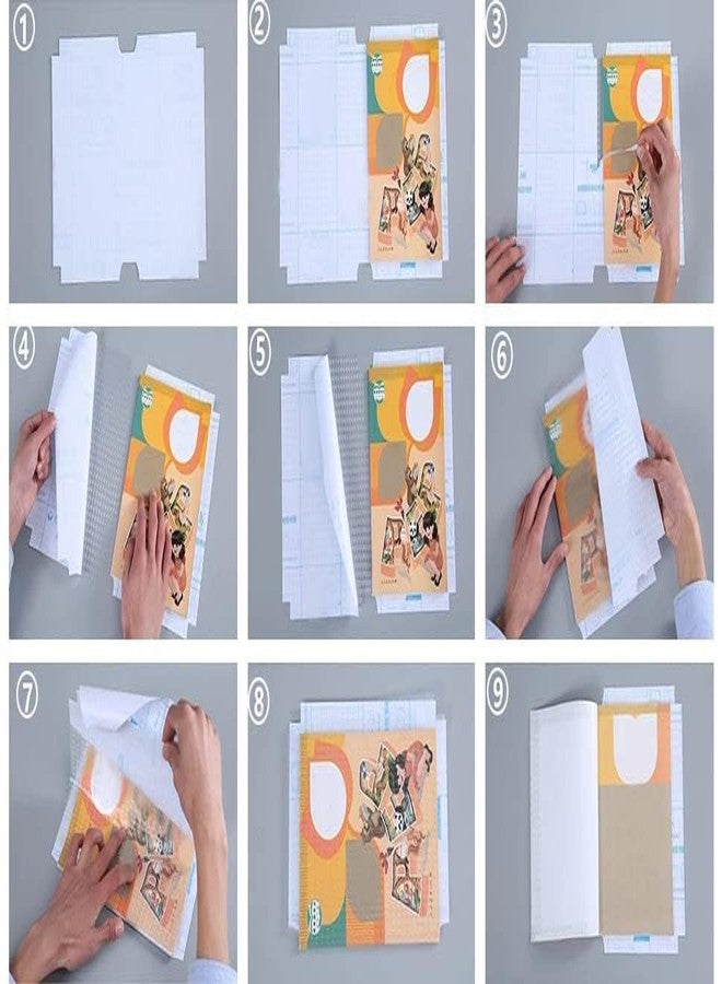 MEBISO Transparent Book Cover Film – 30 Pcs (10 Each of 3 Sizes) | Waterproof Self-Adhesive Paper Sticker Sheets for Textbooks, Office & School Use | Protective Book Binding Covers - Image 4