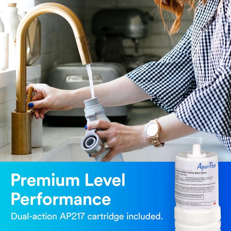 Aqua pure 3M Aqua-Pure Under Sink Water Filter System AP200, Full Flow 1.75 Gallons per Minute, Flows Through Cold Water Side of Faucet, Reduces Sediment, Chlorine Taste and Odor - Image 5