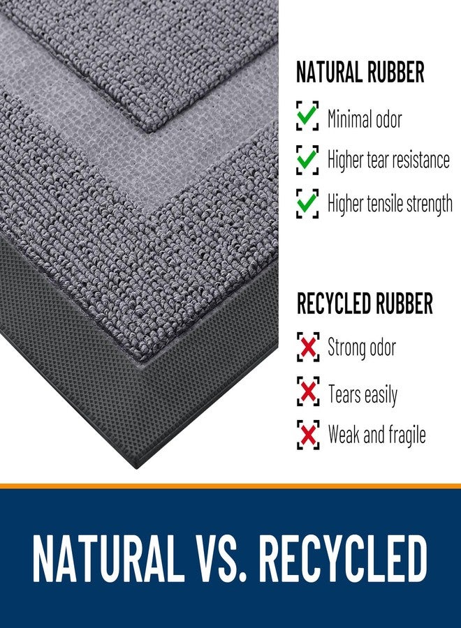 OLANLY Front Door Mat Indoor Outdoor Entrance, Waterproof All-Season, All-Weather Doormat, Sturdy Natural Rubber, Low Profile, Easy Clean Patio Porch Entryway Mat, 47x32, Classic Gray - Image 4