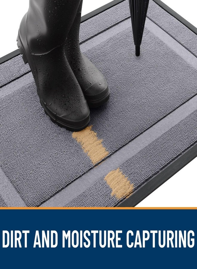 OLANLY Front Door Mat Indoor Outdoor Entrance, Waterproof All-Season, All-Weather Doormat, Sturdy Natural Rubber, Low Profile, Easy Clean Patio Porch Entryway Mat, 47x32, Classic Gray - Image 5
