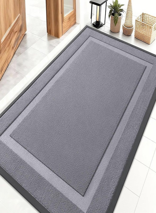 OLANLY Front Door Mat Indoor Outdoor Entrance, Waterproof All-Season, All-Weather Doormat, Sturdy Natural Rubber, Low Profile, Easy Clean Patio Porch Entryway Mat, 47x32, Classic Gray - Image 1