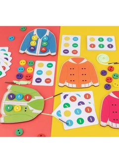 Cordova Wooden Lacing sweaters Threading Toys Wood Block Puzzle motor training teaching aids button clothing board toy children's educational threading game  - Image 2
