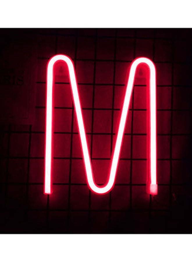 NIBEMINENT Neon Letter M LED Light Red 30 x 25cm - Image 2