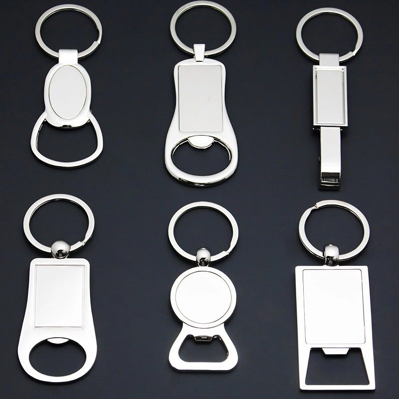 Metal Fashion Business Single Card Key Chain Pendant Car Anti-Lost Key Ring Practical Gift Key Chain Engraved Logo - Image 5