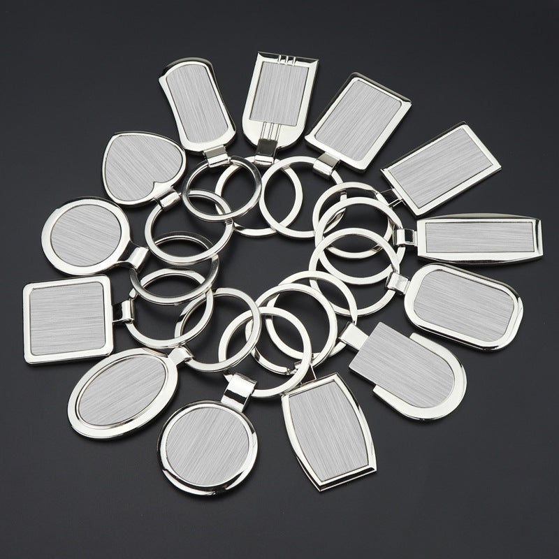 Metal Fashion Business Single Card Key Chain Pendant Car Anti-Lost Key Ring Practical Gift Key Chain Engraved Logo - Image 3