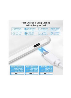 ماركة غير محددة قلم رصاص لجهاز iPad من الجيل التاسع والعاشر مع خاصية رفض راحة اليد، قلم ستايلس متوافق مع أجهزة Apple iPad【2018-2022 All Gen】، iPad 6/7/8/9/10، iPad Pro 11/12.9 بوصة، iPad Mini 5/6، iPad Air 3/4/5 (أبيض)  - Image 5