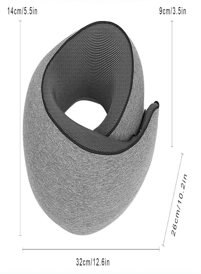 HUALEI-V 2025 New Portable Travel Pillow,Memory Foam Neck Pillow for Travel,Neck Support Pillow for Airplane with Eyemask,Earplugs and Storage Bag(Grey) - Image 4