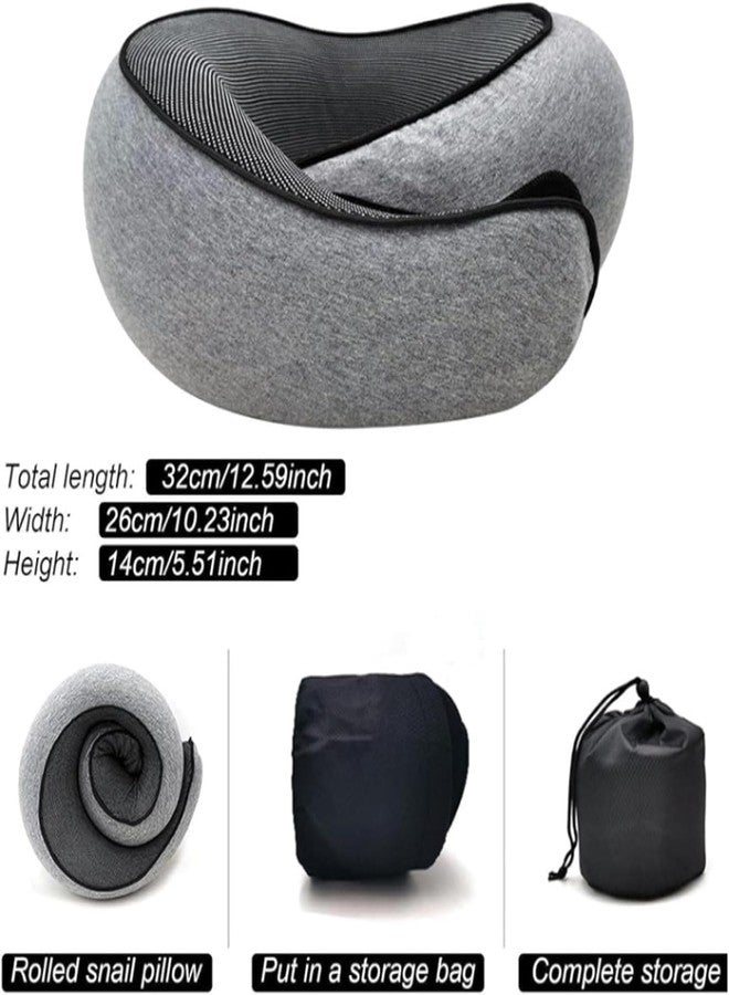 HUALEI-V 2025 New Portable Travel Pillow,Memory Foam Neck Pillow for Travel,Neck Support Pillow for Airplane with Eyemask,Earplugs and Storage Bag(Grey) - Image 5