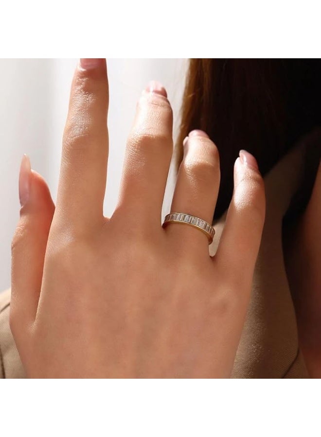 Fayrouz Jewellery A sophisticated baguette-style solitaire ring in luxurious platinum, adorned with a sparkling stone that adds an elegant, feminine touch, suitable for engagements and weddings. From Turquoise Jewelry. - Image 4
