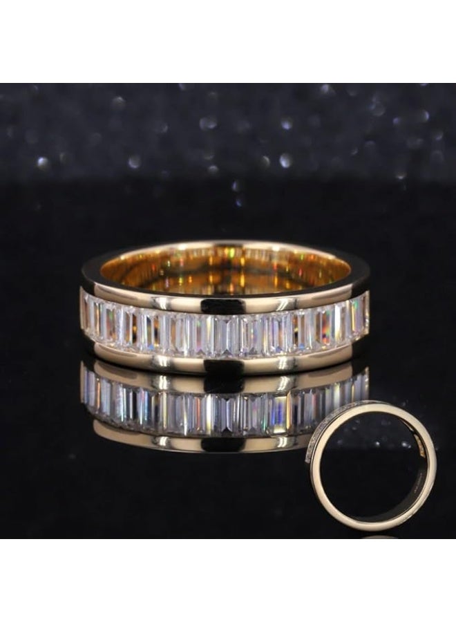 Fayrouz Jewellery A sophisticated baguette-style solitaire ring in luxurious platinum, adorned with a sparkling stone that adds an elegant, feminine touch, suitable for engagements and weddings. From Turquoise Jewelry. - Image 5