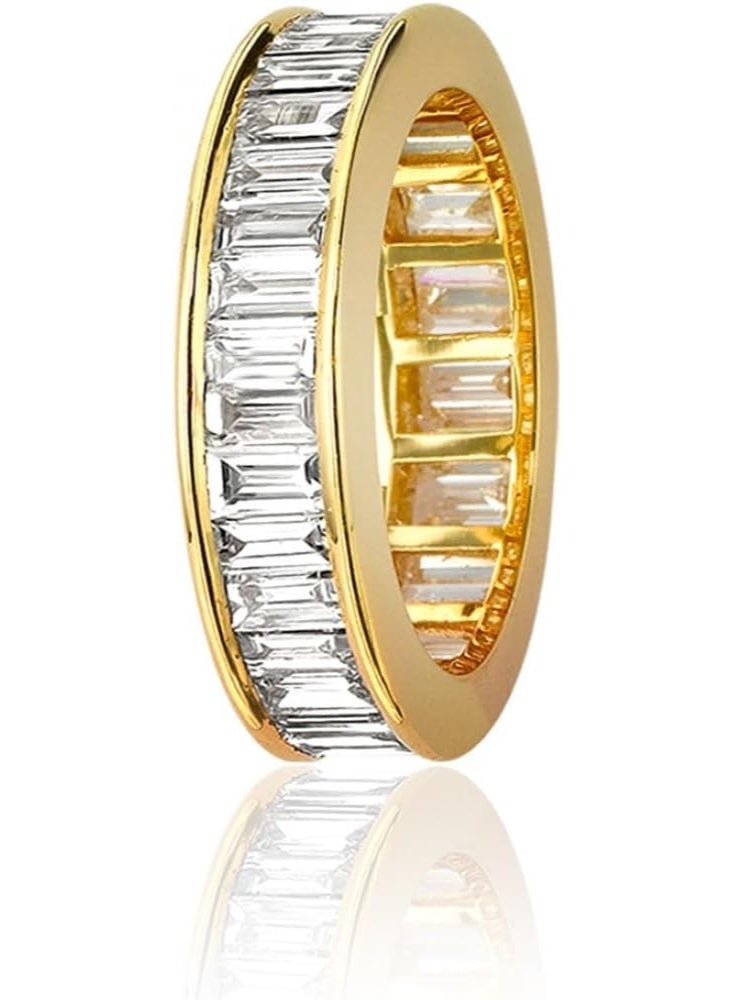 Fayrouz Jewellery A sophisticated baguette-style solitaire ring in luxurious platinum, adorned with a sparkling stone that adds an elegant, feminine touch, suitable for engagements and weddings. From Turquoise Jewelry. - Image 1