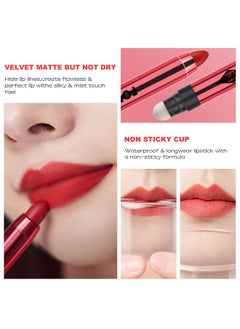 Velvet Matte Lipstick Stick With Brush2 In 1 Double Head Lip Crayon Waterproof Long Lasting Lip Stain Lip Liner Nonstick Lipgloss Pencil Lipstick Lip Makeup Pen Thanksgiving Gift For Girl Women07 - pzsku/Z81612A53118A2399BB2FZ/45/_/1720078241/e1493afd-4d60-4dd0-aa90-72c5ff7be872