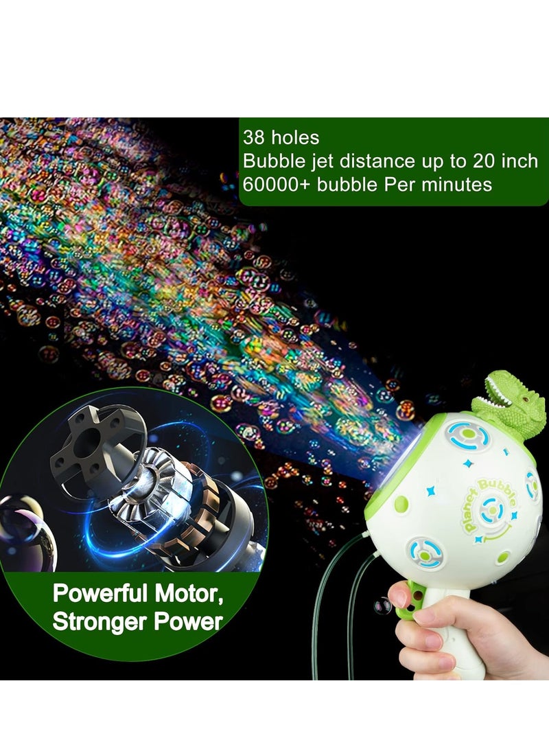 SYOSI Auto Bubble Machine Rechargeable Dinosaur Bubble Machine with 17oz Bubble Solution,LED Light Leak Proof Design,Automatic Bubble Maker Summer Toys for Kids Adults Outdoor Birthday Wedding Party - Image 4