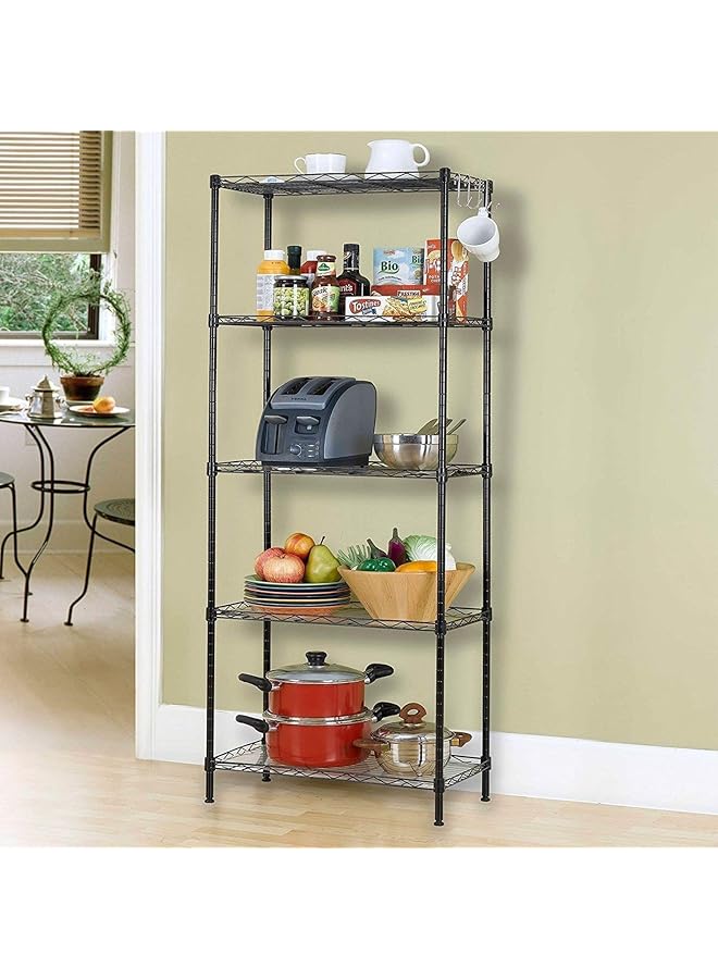 Mumoo Bear 5 Tier Wire Shelving Bathroom Storage 5 Shelves Unit Metal Kitchen Storage Rack - Image 1