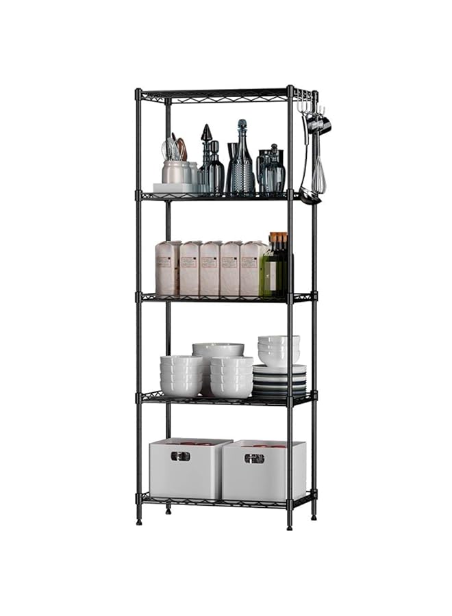 Mumoo Bear 5 Tier Wire Shelving Bathroom Storage 5 Shelves Unit Metal Kitchen Storage Rack - Image 4