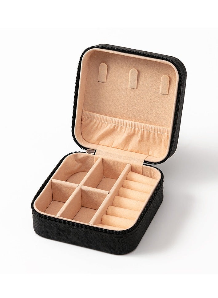 Portable Jewellery Organiser Travel Organiser Leather Earring Necklace Ring Storage Display Stand  - Image 1