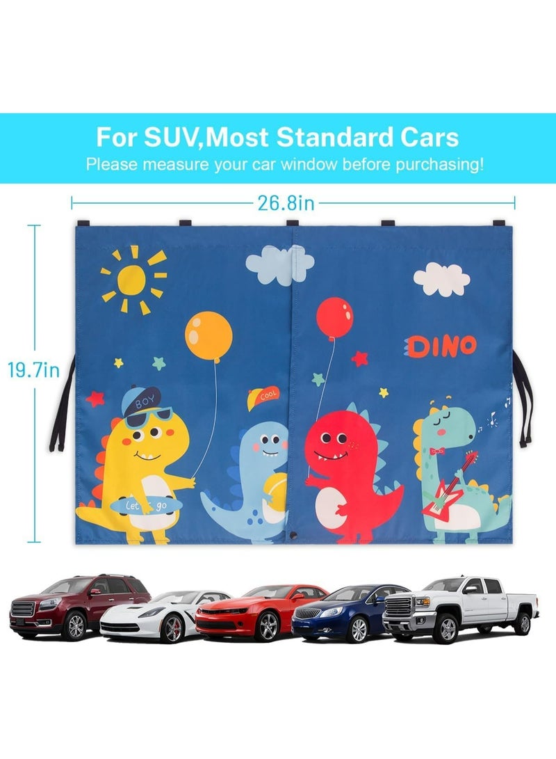 CMGTYYD Magnetic Car Side Window Shades, 1 Pack Magnetic Car Sun Shades, for Baby Double Layer Full Shade/Half Shade Options Cartoon Car Window Curtain, for Kids Heat/Uv Protection, Fits Most Cars Size - Image 4