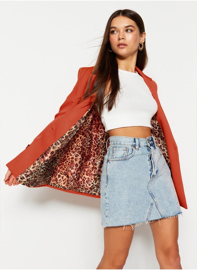 trendyol - Orange Regular Woven Blazer Jacket with Lining Detailed TWOAW20CE0316. - Image 1