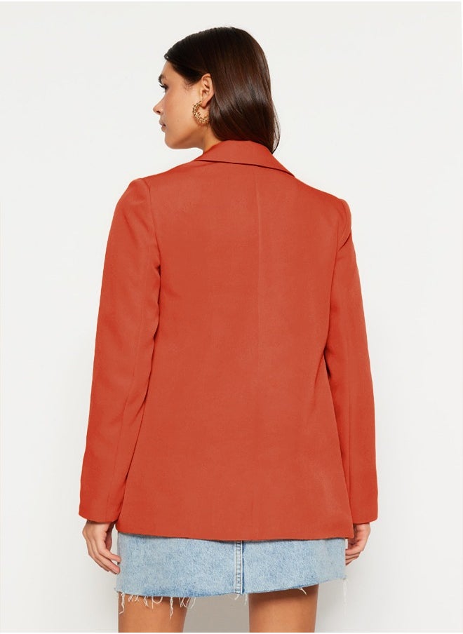 trendyol - Orange Regular Woven Blazer Jacket with Lining Detailed TWOAW20CE0316. - Image 1