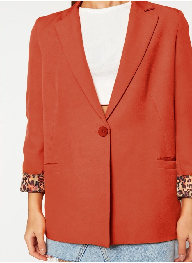 trendyol - Orange Regular Woven Blazer Jacket with Lining Detailed TWOAW20CE0316. - Image 1