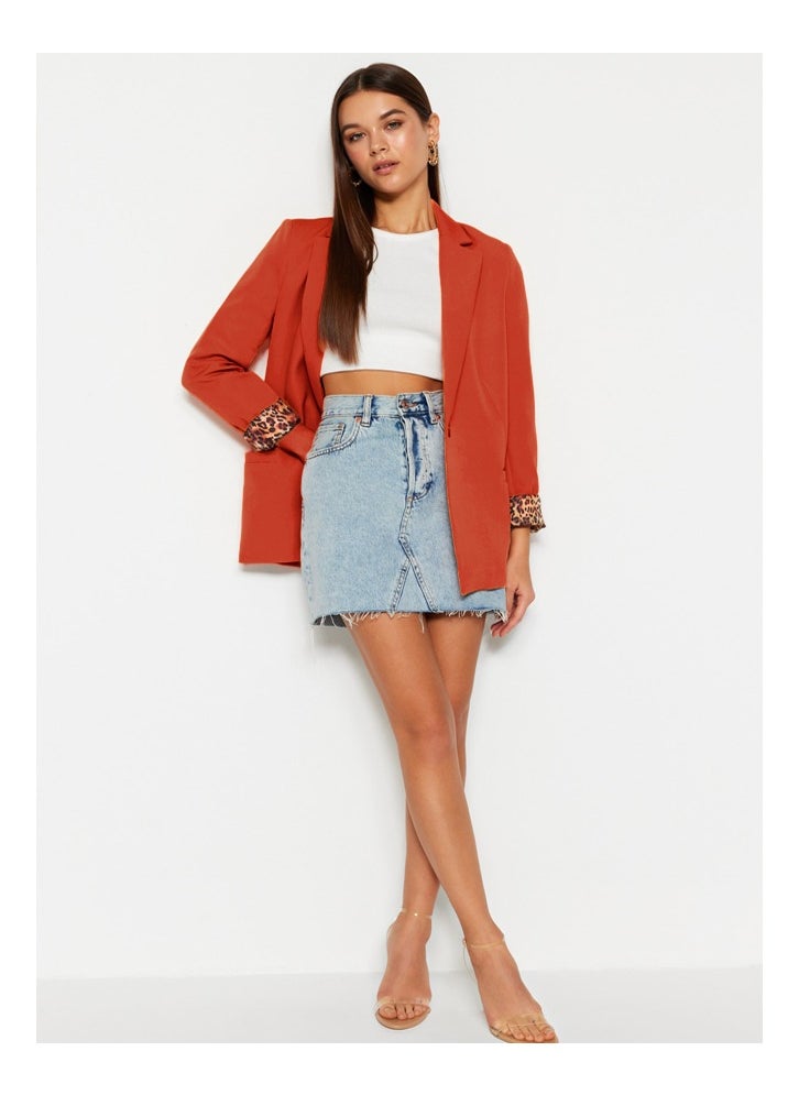trendyol - Orange Regular Woven Blazer Jacket with Lining Detailed TWOAW20CE0316. - Image 1